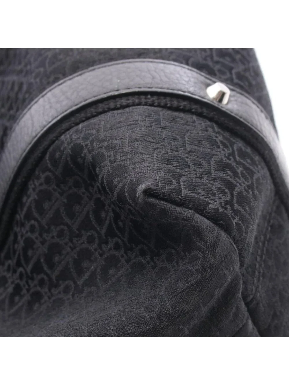 Dior Tote Street Chic Trotter Black Canvas Leather
